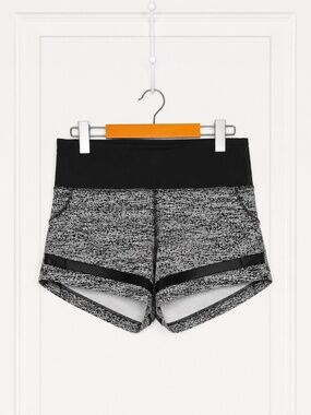 Lululemon Short Black White Space Dye Running Shorts